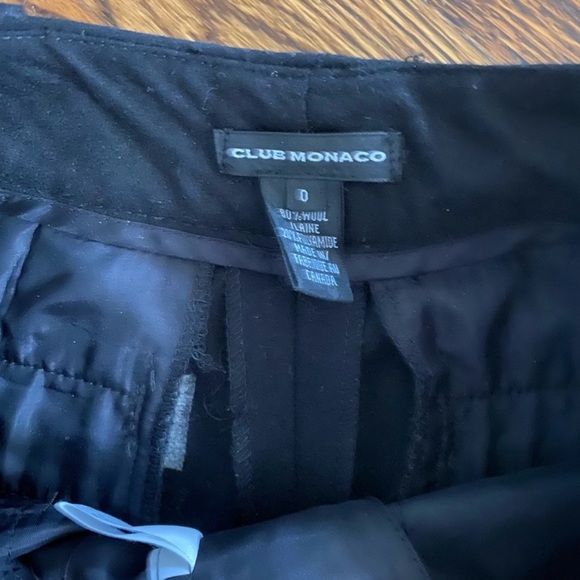 Club Monaco Black Wool Blend Trousers/Pants (0) - Picture 4 of 4